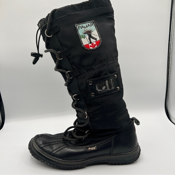 VINTAGE PAJAR BOOTS LACE UP BOOTS RUBBER SOLE TALL WINTER BOOTS WATERPROOF 38 - Picture 4 of 15